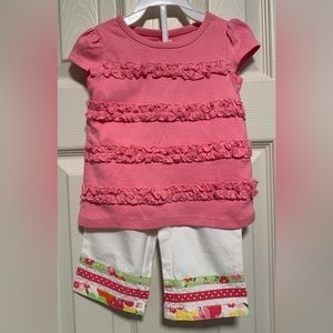 NWT Gymboree Girls Ruffled Shirt and Pants